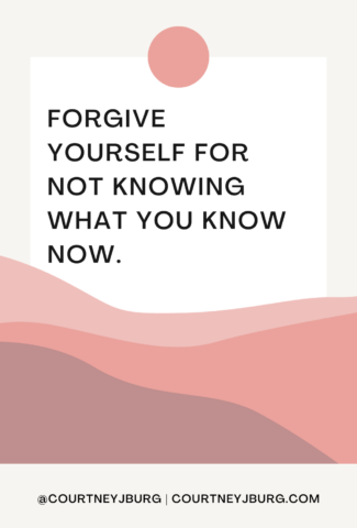 Text on image: Forgive yourself for not knowing what you know now.